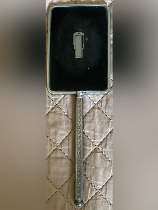 Antique Other - Vintage 20s Flapper Hand Held Ornate Vanity Mirror Art Deco